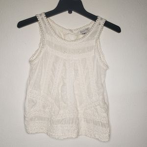 Patrons of Peace 100% Cotton Crochet Sleeveless Open-Back Festival Top